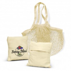 Cotton Mesh Foldaway Tote Bag